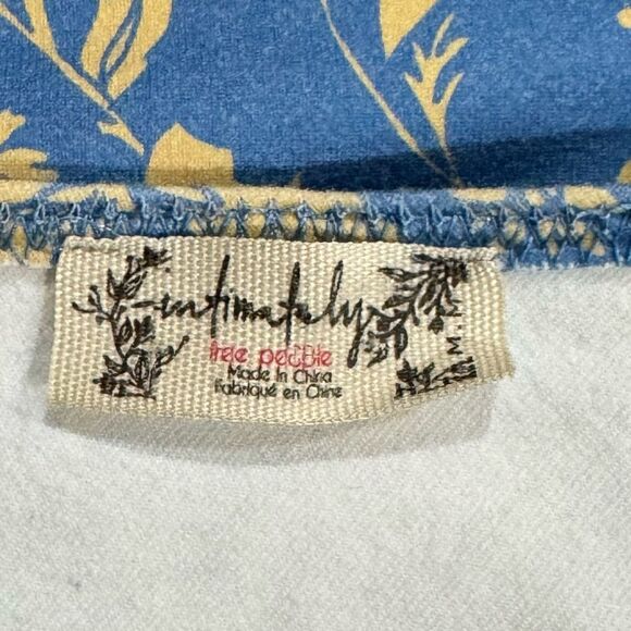 Free People Somethin Bout You Cornflower Floral Combo Bodysuit Women’s Medium - Picture 5 of 6